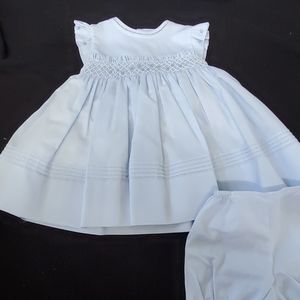 Baby Blue  hand embroidered Dress